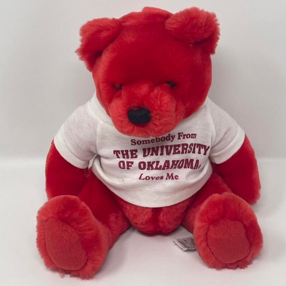 Vintage‎ Velvets by Greek University of Oklahoma Crimson Red Teddy Bear
